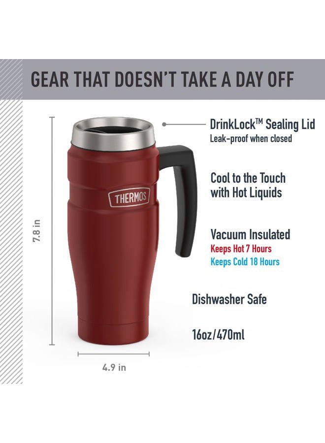 THERMOS Stainless King Vacuum-Insulated Travel Mug, 16 Ounce, Rustic Red - Image 2
